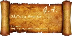 Géczy Avarka névjegykártya